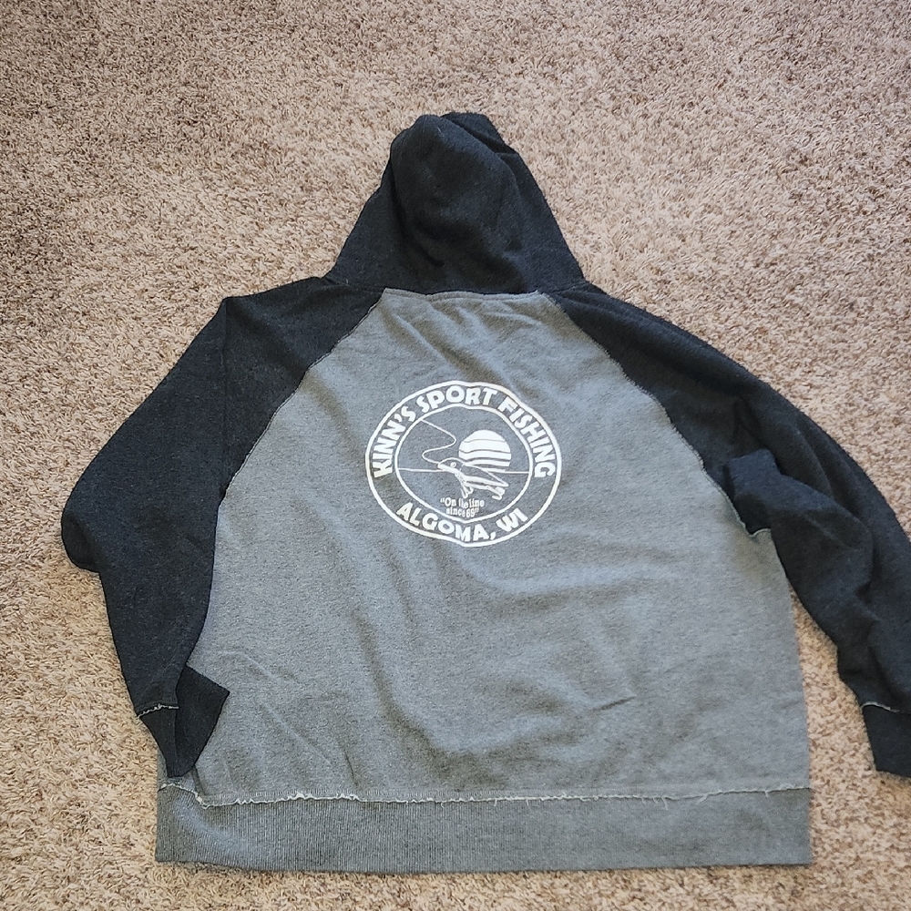 J. America Black and Gray Men's Hoodie - Picture 3 of 3